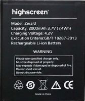 аккумулятор Highscreen (Zera U) 2000mAh Li-ion оригинал, акб highscreen zera u, highscreen zera u батарея купить, батарея highscreen zera