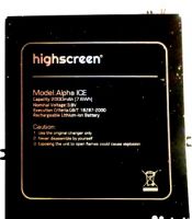 аккумулятор Highscreen (Alpha ICE) 2000mAh Li-polymer оригинал, акб Highscreen Alpha ICE, батарея Highscreen Alpha ICE, highscreen alpha ice батарея купить