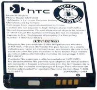HTC 5800 (LIBR160) 1050 mAh Li-Polymer 3.88Wh, HTC (BTR5800) 1050 mAh Li-Polymer