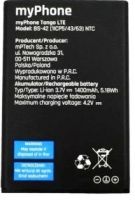 MyPhone Tango LTE (BS-42) 1400mAh Li-ion оригинал, акб MyPhone BS-42, батарея MyPhone Tango LTE BS-42, аккумулятор MyPhone Tango LTE BS-42, battery MyPhone Tango LTE BS-42, MyPhone Tango LTE BS-42 батарея купить