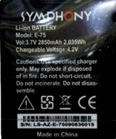 Symphony (E75) 2850mAh Li-ion оригинал, акб symphony e75, батарея Symphony E75, аккумулятор Symphony E75