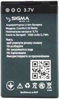 Sigma (Comfort 50 Retro) 1000mAh Li-ion оригинал, акб Sigma Comfort 50 Agat, батарея Sigma Comfort 50 Retro, аккумулятор Sigma Comfort 50 Retro, Sigma Comfort 50 Agat battery, Sigma Comfort 50 Agat батарея купить