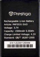 Prestigio (PAP3531) 1500mAh Li-ion оригинал, акб prestigio pap3531, батарея Prestigio PAP3531, аккумулятор Prestigio PAP3531, battery Prestigio PAP3531