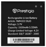 аккумулятор Prestigio 4322 (PAP4322DUO) 1500mAh Li-ion оригинал, акб prestigio pap4322