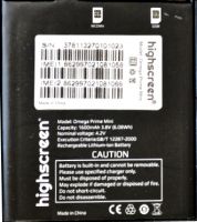 аккумулятор Highscreen (Omega Prime mini) 1600mAh Li-ion оригинал, акб Highscreen Omega Prime mini, highscreen omega prime mini батарея купить, батарея Highscreen Omega Prime