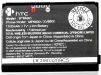 HTC (BTR6900) 1100mAh Li-ion, Samsung (ELFO160) 1100mAh Li-ion