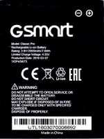 аккумулятор GSmart (Classic Pro) 2000mAh Li-ion оригинал, акб gsmart classic pro, батарея GSmart Classic Pro